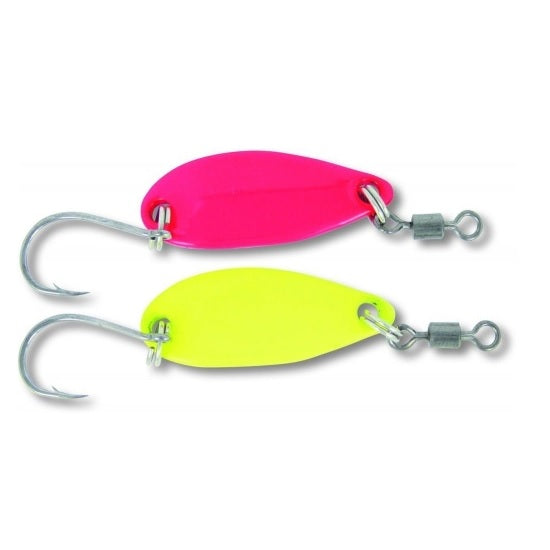 Lingura Oscilanta 40mm 4.5gr Quantum Magic Trout Gambler Yellow Pink
