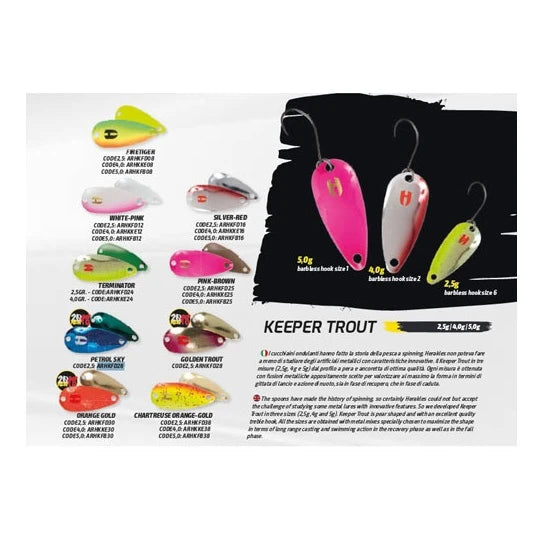 Lingura Oscilanta Colmic Herakles Keeper Trout 2.5g Orange Gold