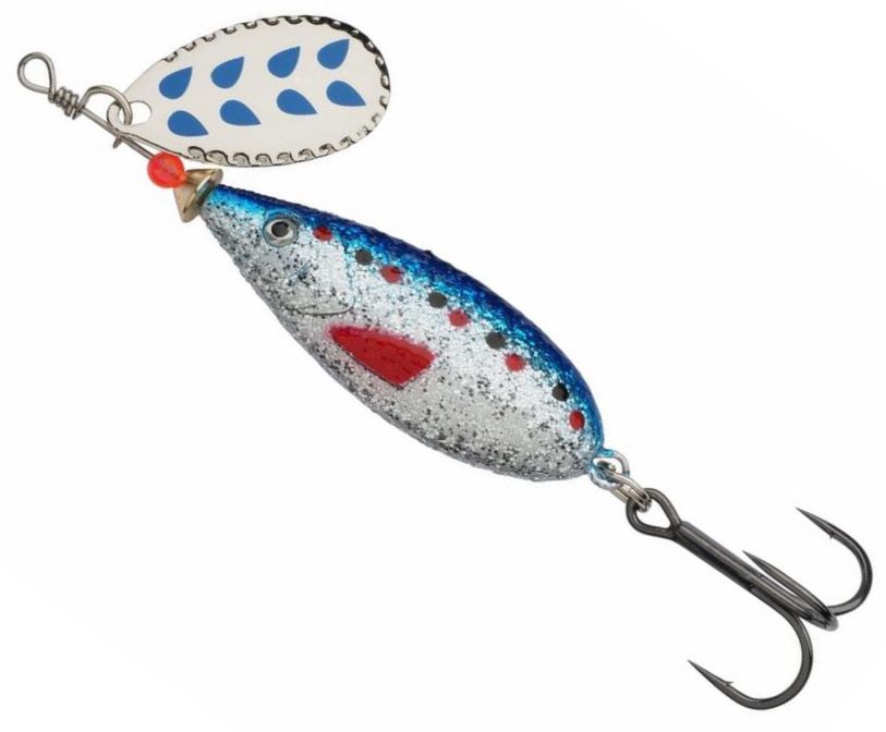 Lingura Rotativa Abu Garcia Droppen Maxi Spinners, Blue Glitter, 9g, 7.5cm