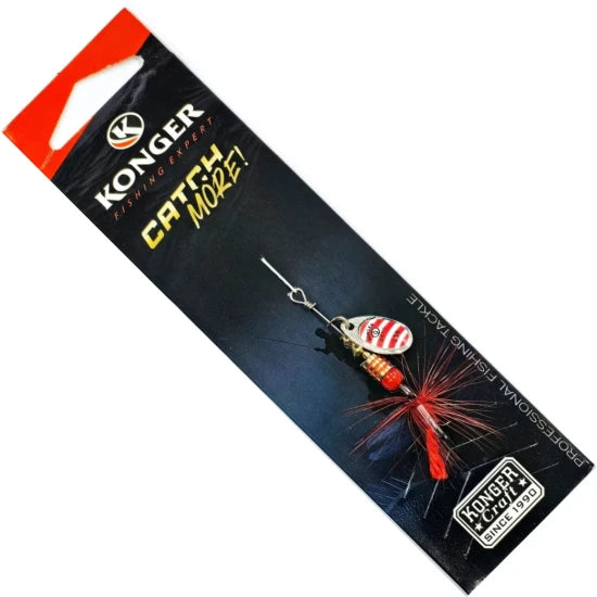 Lingura Rotativa Konger Devil Champion, Red Stripes, No.2, 5g, 1buc/pac