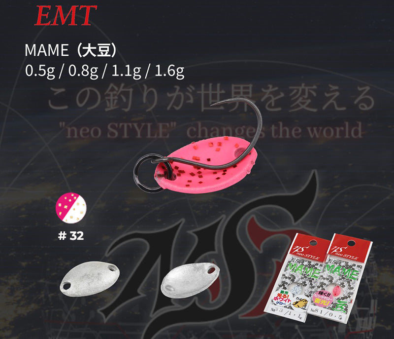 Lingura oscilanta Neo Style Mame 0.5g 32 Super Fluo Neo White/Pink