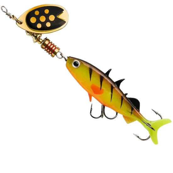 Lingurita Rotativa Abu Garcia Fast Attack Stickle Spinner, 8cm, 12g, Fire Perch, 1buc/pac