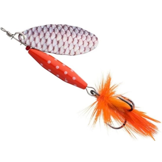 Lingurita Rotativa Abu Garcia Reflex Red Lf, Holo Roach, 12g, 5.7cm