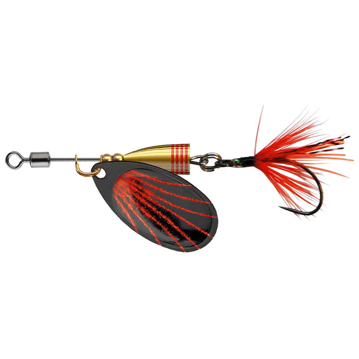 Lingurita Rotativa Cormoran Spinner Single UL2 Black &amp; Red, 2.8g, Carlig Nr.2/0