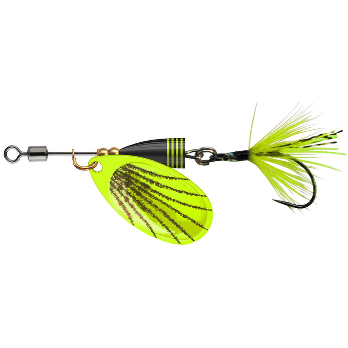 Lingurita Rotativa Cormoran Spinner Single UL2 Chartreuse &amp; Black, 2.8g, Carlig Nr.2/0