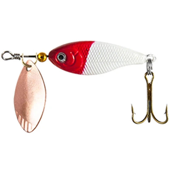 Lingurita Rotativa Energo Team Wizard Chub Spinner, Alb - Rosu, 4cm, 8g