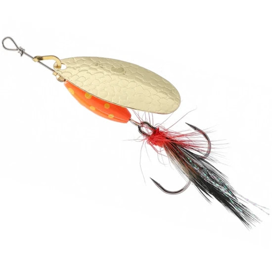 Lingurita Rotativa Mikado Spinner M-grub, Gold / Red Tiger, Nr.2, 7g