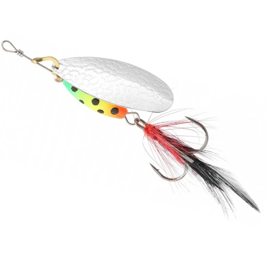 Lingurita Rotativa Mikado Spinner M-grub, Silver / Firetiger, Nr.3, 9g