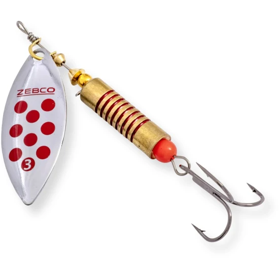 Lingurita Rotativa Zebco 12g Trophy Z-river No. 3 Silver/red Dots Sinking