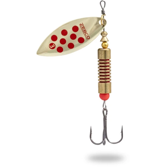 Lingurita Rotativa Zebco 8g Trophy Z-river No. 2 Gold/red Dots Sinking