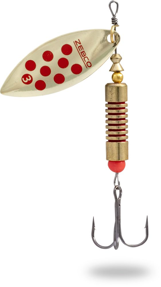 Lingurita Rotativa Zebco 8g Trophy Z-River No. 2 gold/red dots sinking