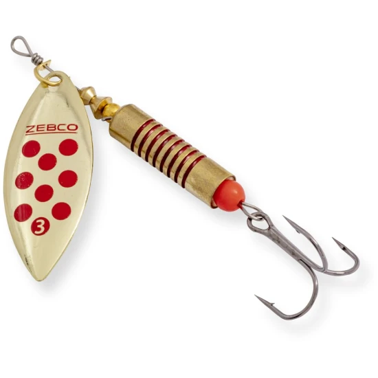 Lingurita Rotativa Zebco 8g Trophy Z-river No. 2 Gold/red Dots Sinking