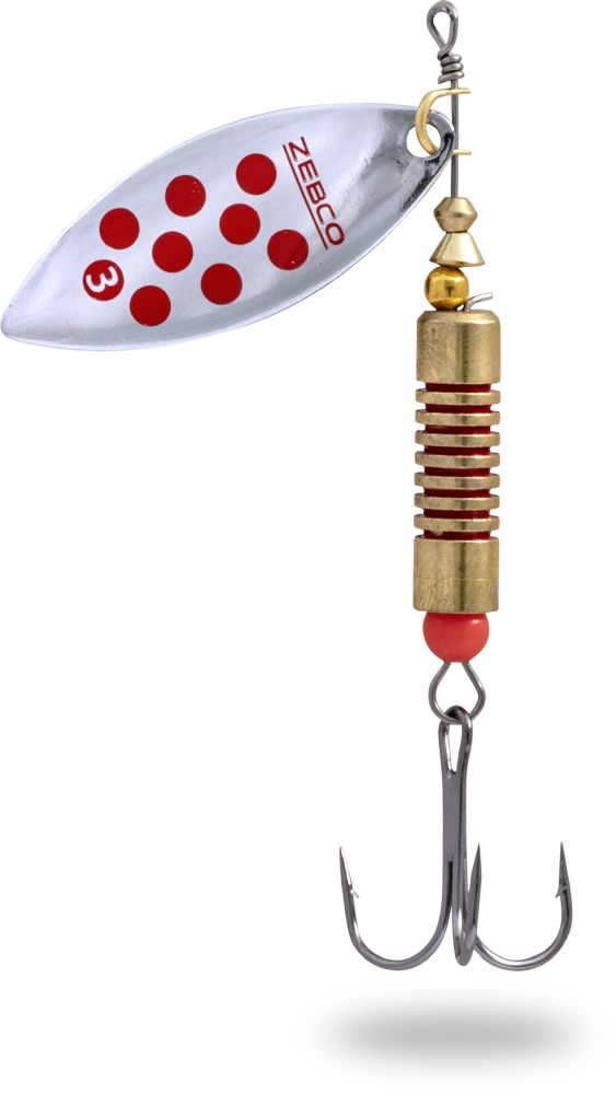 Lingurita Rotativa Zebco 8g Trophy Z-River No. 2 silver/red dots sinking