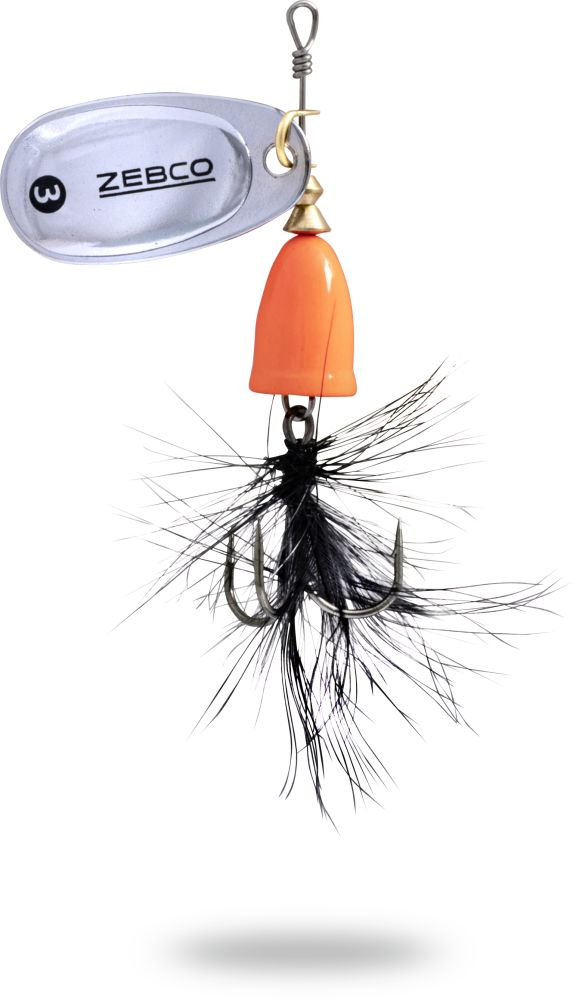Lingurita Rotativa Zebco 8g Trophy Z-Vibe &amp; Fly No. 3 orange body/silver/black fly sinking