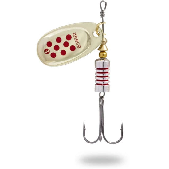 Lingurita Rotativa Zebco Trophy Z-swirl Gold/red Dots, Nr.4, 9g, Sinking