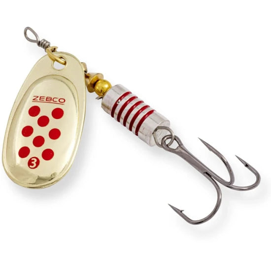 Lingurita Rotativa Zebco Trophy Z-swirl Gold/red Dots, Nr.4, 9g, Sinking