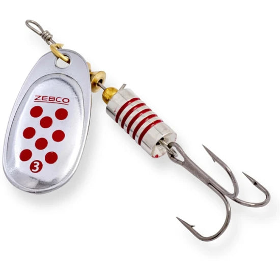 Lingurita Rotativa Zebco Trophy Z-swirl Silver/red Dots, Nr.1, 4g, Sinking