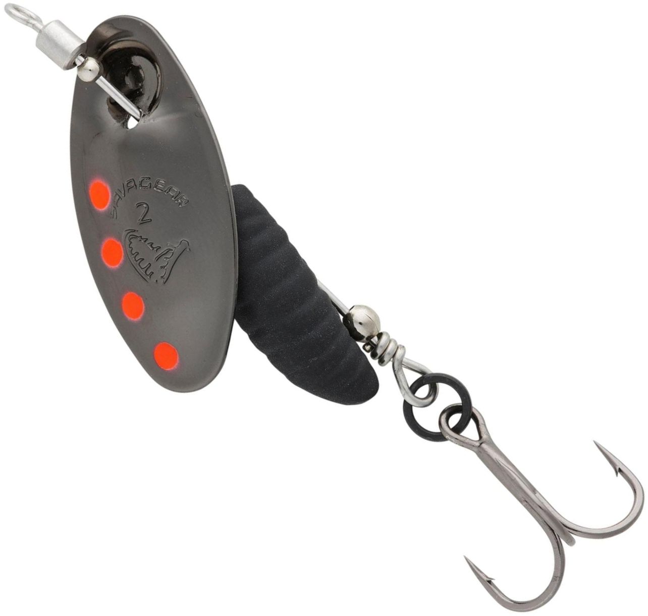 Lingurtia Rotativa SAVAGE GEAR Grub Spinners, Black Red Black, Nr.2, 5.8g, 1buc/pac