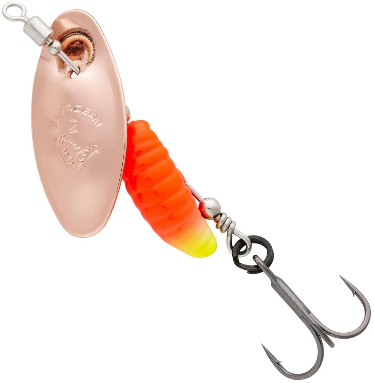 Lingurtia Rotativa SAVAGE GEAR Grub Spinners, Cooper Red Yellow, Nr.0, 2.2g, 1buc/pac