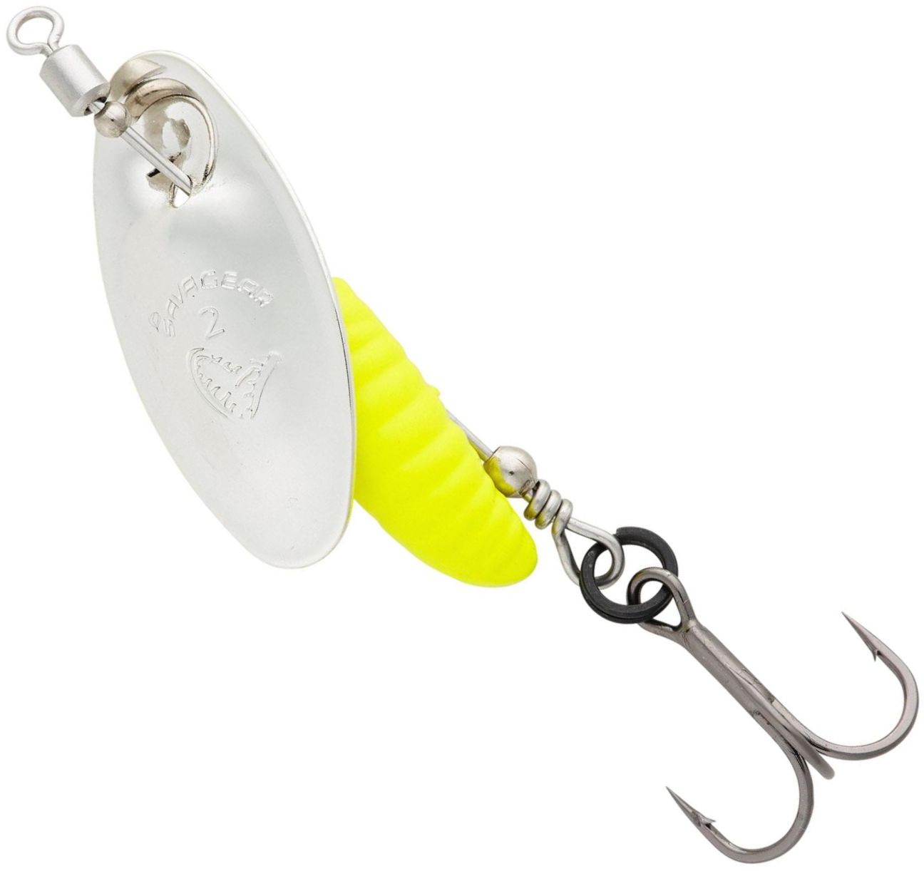 Lingurtia Rotativa SAVAGE GEAR Grub Spinners, Silver Yellow, Nr.0, 2.2g, 1buc/pac