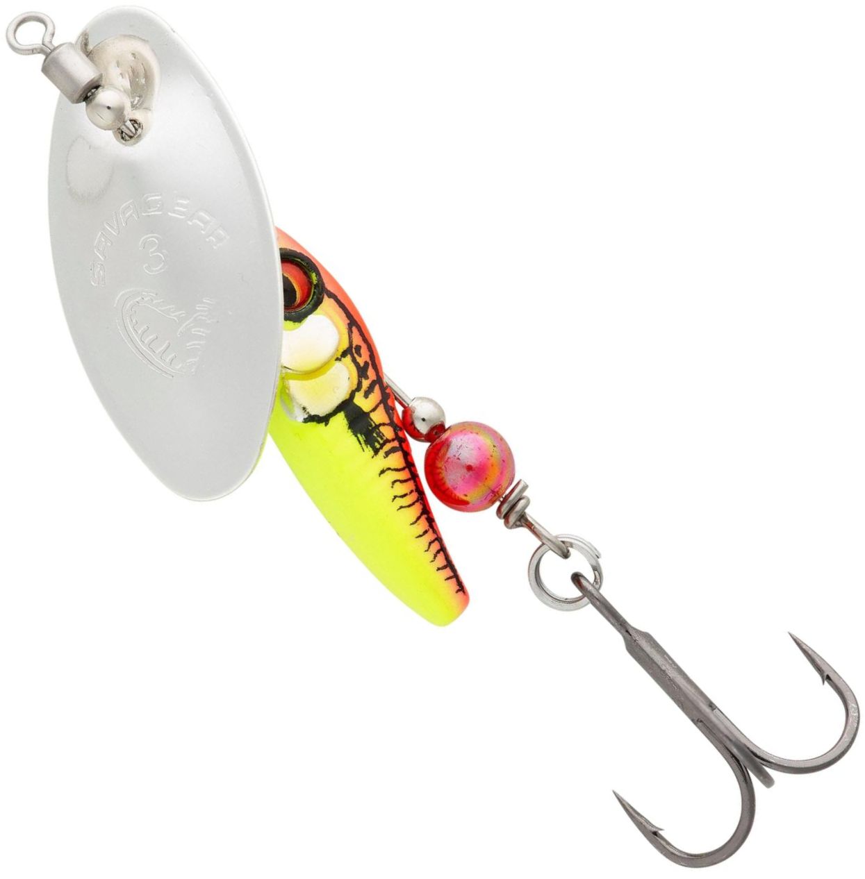 Lingurtia Rotativa SAVAGE GEAR Sticklebait Spinner 2, Silver Red Yellow, 7.3g, 1buc/pac
