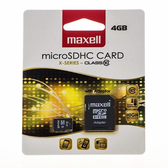 Micro Sd Maxell 4gb Cu Adaptor Sd Class 10