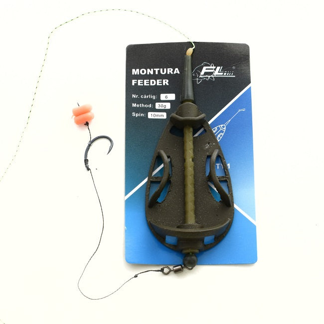 MONTURA FEEDER FL METHOD FARA TIJA 40G CARLIG NR 10 SPIN 10MM CU PORUMB FLOTANT E A