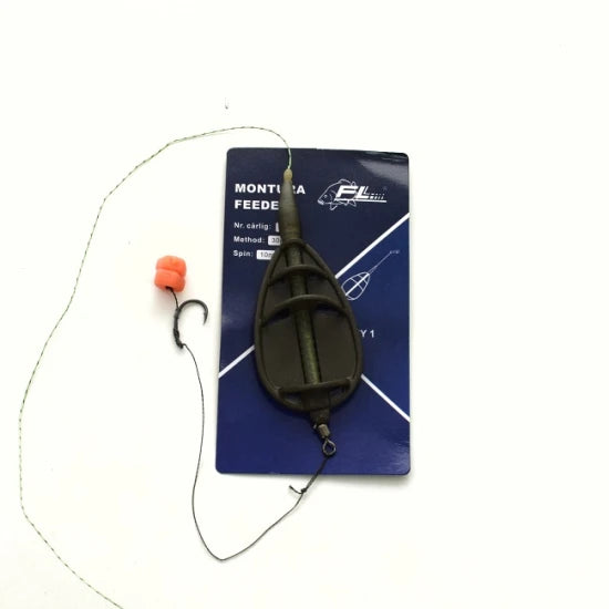 Montura Feeder Fl Method Fara Tija 40g Carlig Nr 6 Spin 10mm Cu Porumb Flotant E M