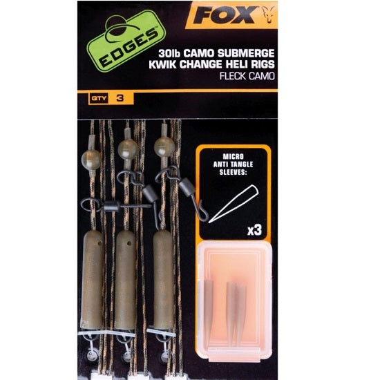 MONTURA FOX EDGES SUBMERGE CAMO LEADER HELI RIGS KWIK CHANGE KIT 3BUC/SET 40Lb