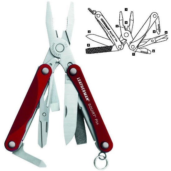 MULTIFUNCTIONAL LEATHERMAN SQUIRT PS4 45MM RED