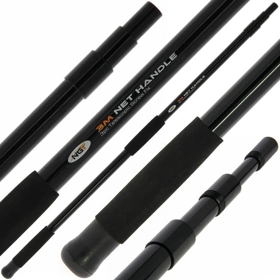 Maner Minciog Telescopic Ngt Screw Fix Net Handle, 3m, 3seg