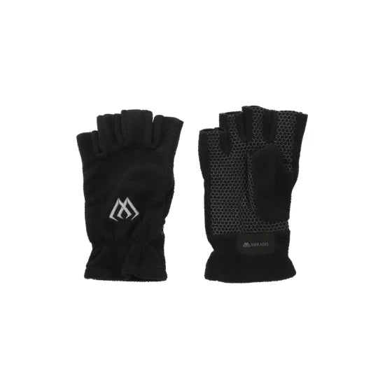 Manusi Mikado Fleece - Half Finger L - Black - Gray