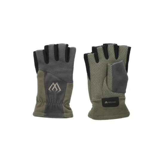 Manusi Mikado Fleece - Half Finger M Gray-green