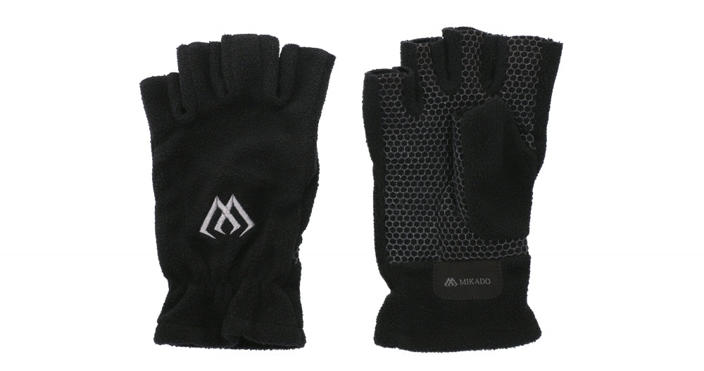 Manusi Mikado Fleece - Half Finger Xl - Black - Gray