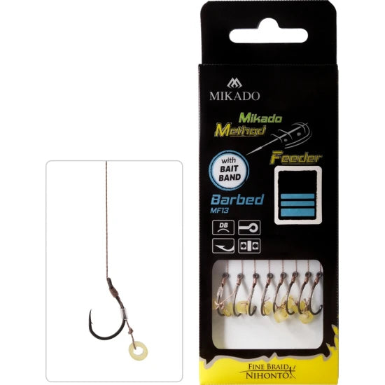 Method Feeder Rig - Bait Band - Carlig Nr.4/ Fir Textil 0.16mm/10cm - 8buc