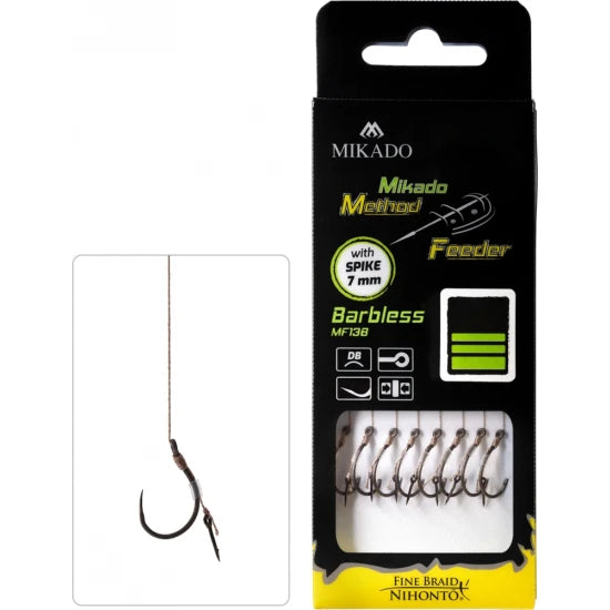 Method Feeder Rig-spike-carlig Fara Barbeta Nr. 10 -fir Textil 0.12mm -10cm - 8 Buc