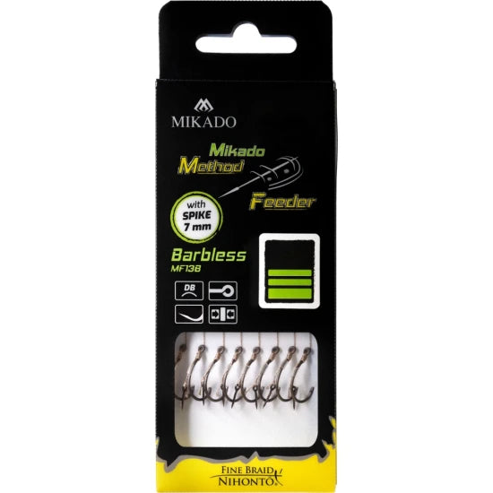 Method Feeder Rig-spike-carlig Fara Barbeta Nr. 12 / Fir Textil 0.12mm/10cm - 8 Buc