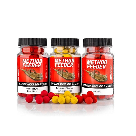 Method Feeder WINNER Diffusion Micro Boilies 8mm 40g SQUID ORANGE