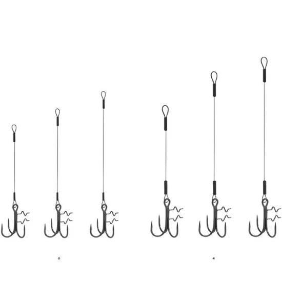 Montrura Bkk Spear Stinger 7x7 Wire Zander Ready Stinger Rig, 6cm, 0.36mm, Nr.4, 7kg, 2buc/pac