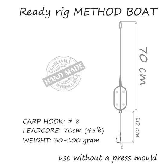 Montura Crap Orange Method Boat 60g, Nr.4