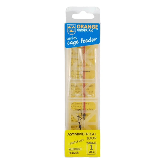 Montura Feeder Orange Fr0097 Asymmetrical Loop Cu Feeder Gum 10lb, Carlig No.12, 1buc/pac