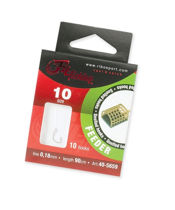 Montura Filfishing Snelled Hooks, Nr 14, 0.16mm, 90cm, 10 Buc/Plic