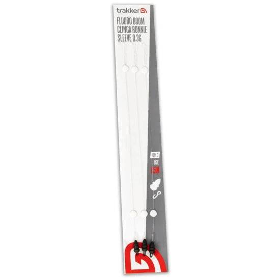 Montura Fluorocarbon Ronnie Rig Trakker Fluoro Boom Clinga Ronnie Sleeve, 19cm, 30lbs, 3buc/pac