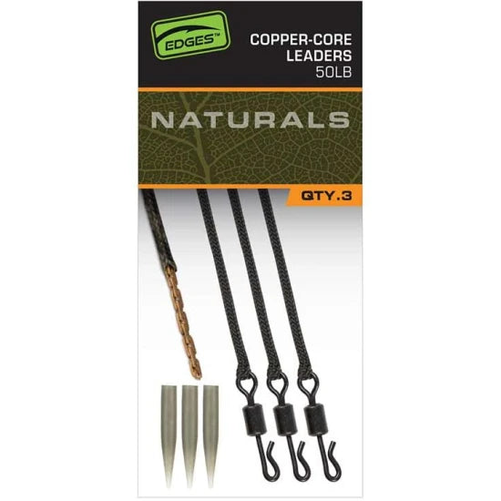 Montura Fox Edges Naturals Copper-core Leaders, 75cm, 3buc/pac