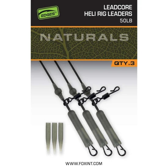 Montura Fox Edges Naturals Leadcore Heli Rig Leaders 50lb, 3buc/pac