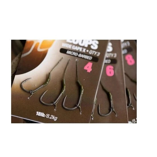 Montura Korda Loop Rigs Wide Gape, Barbless, Nr.8, 18lb, 3buc/pac