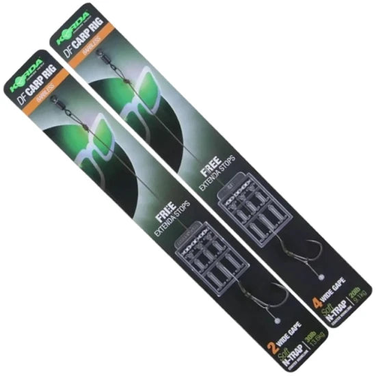 Montura Korda N Trap Df Rig Wide Gape, Barbless, Nr.2, 30lb, 1buc/pac