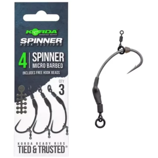 Montura Korda Spinner Hook Sections, Barbless, Nr.4, 3buc/pac