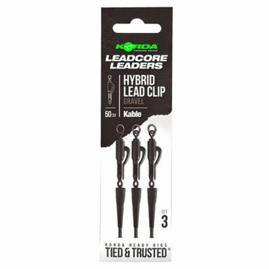 Montura Korda Kable Hybrid Leas Clip, Weed, 50cm, 3buc/pac