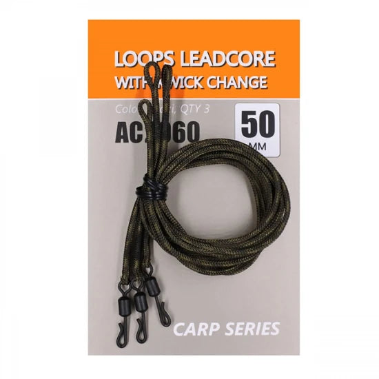 Montura Leadcore  Orange Loops Cu Agrafa Quick Change 50cm 3buc